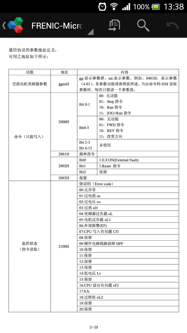 modbus-rtu寄存器